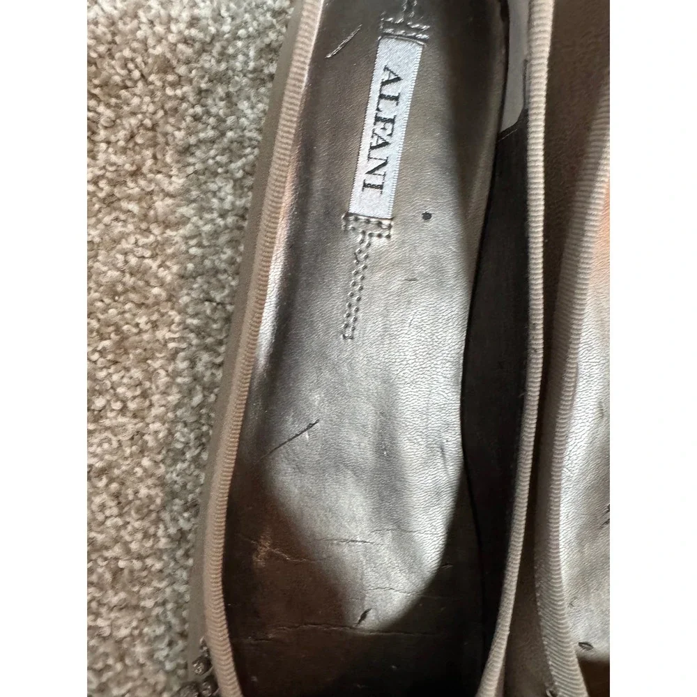Alfani Aurora Womens Metallic Pewter Leather Upper Balletcore Flats Size 9.5M